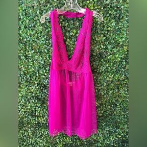 Victoria’s Secret Vibrant Pink Lace nightgown/slip